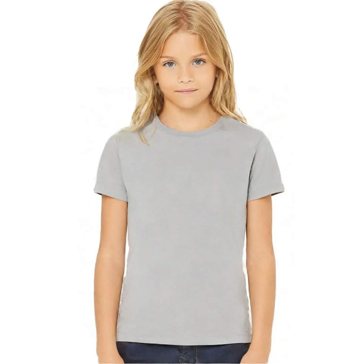 BELLA+CANVAS Youth Short Sleeve Crewneck Jersey Tee Soft Cotton Kids T-Shirt Lightweight School & Custom Print Shirt